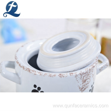 Pet storage food kitchen container ceramic cookie jar